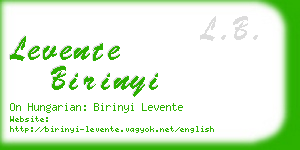 levente birinyi business card